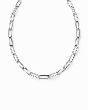 Halsband med Paperclip kedja i silver till dam.