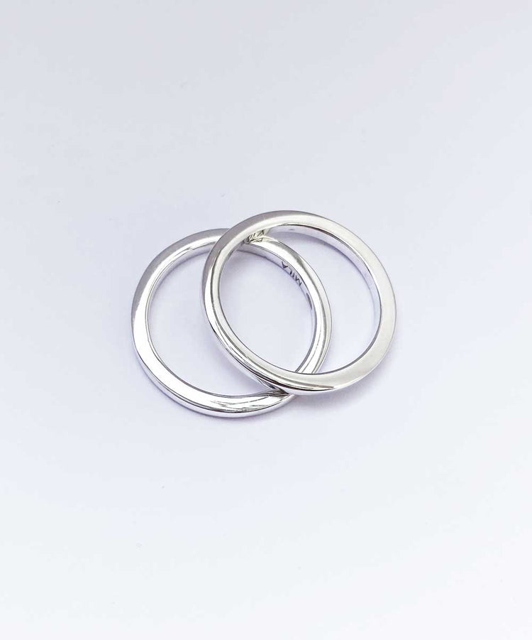 MILA COMBO Thin Silverring, Rak profil - Mila Silver