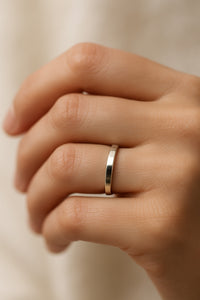Verlobungsring aus Silber, 2 mm, gerades Profil